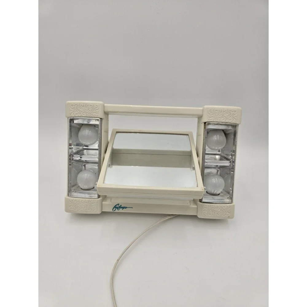 Vintage Make Up Vanity Rotating Mirror Lights And Magnification Contempo 1980s